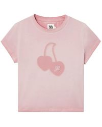 B+ AB - Cherry-Print Crystal-Embellished T-Shirt - Lyst