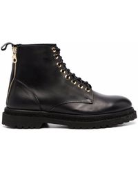 Giuliano Galiano - Zipped Lace-up Leather Boots - Lyst