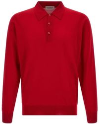 John Smedley - Dorset Long-Sleeve Polo Shirt - Lyst
