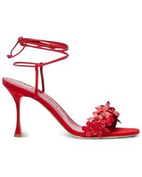 Manolo Blahnik - Anista Floral-Detail Sandals - Lyst