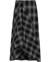 Marella - Check-Pattern Draped Skirt - Lyst