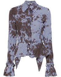 OTTOLINGER - Stained Gingham Ruffled Shirt - Lyst