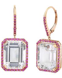 SHAY - Pendientes Portrait en oro rosa de 18 ct con diamantes y zafiros - Lyst
