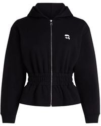 KARL LAGERFELD - Ikon Logo-Patch Hoodie - Lyst