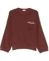 Brunello Cucinelli - Patch Pocket Ribbed Knit Sweater - Lyst