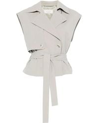 Peserico - Sleeveless Double-Breasted Jacket - Lyst