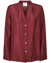 forte_forte - Pleated Silk Shirt - Lyst