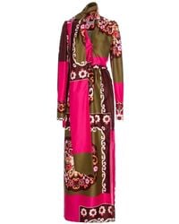 CuAnna - Floral-Print Silk-Satin Dress - Lyst