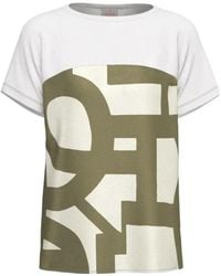 Marella - Abstract-Print Panelled T-Shirt - Lyst