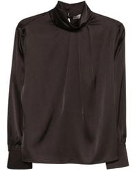 D.exterior - Bluse mit Stehkragen - Lyst