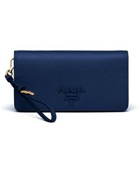 Prada Mini-Tasche mit Logo-Schild - Blau