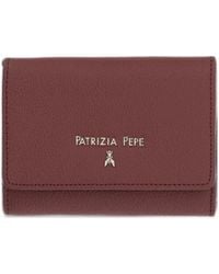Patrizia Pepe - Logo-Plaque Pebble-Grain Wallet - Lyst