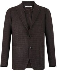 Tagliatore - Check-Pattern Single-Breasted Blazer - Lyst