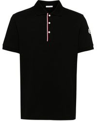 Moncler - Pikee-Poloshirt mit Logo-Patch - Lyst