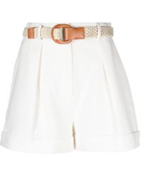 Zimmermann - August Belted Cotton Shorts - Lyst