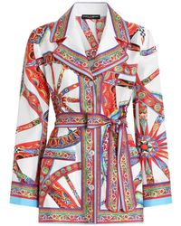 Dolce & Gabbana - Carretto-Print Silk Twill Vanity Shirt - Lyst