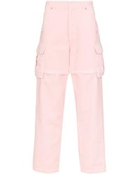 Jacquemus Peche Wide Leg Cotton Trousers - Pink