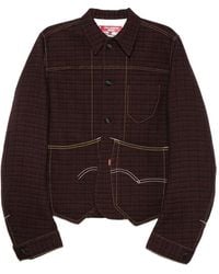 Junya Watanabe - Sobrecamisa A Cuadros Con Costuras En Contraste De X Levi's - Lyst