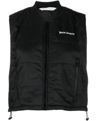 Palm Angels - Cropped Gilet Met Geborduurd Logo - Lyst
