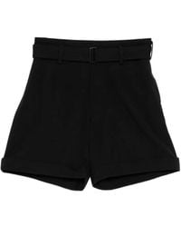 Yohji Yamamoto - Short Ceinturé À Ourlet Retroussé - Lyst