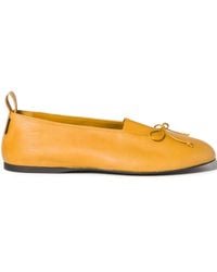 Miu Miu - Élan Bow Leather Ballerina Flats - Lyst