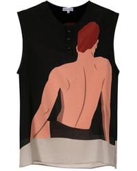 Amir Slama - Graphic-Print Silk Tank Top - Lyst