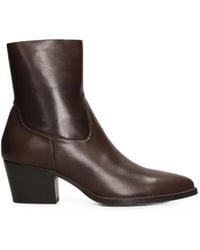 Julie Dee - Pointed-Toe Leather Ankle Boots - Lyst
