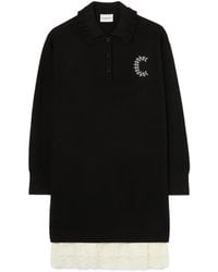 Claudie Pierlot - Satin And Lace Jumper Dress - Lyst