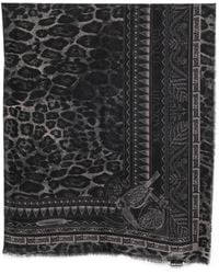 Just Cavalli - Leopard-Print Frayed Scarf - Lyst