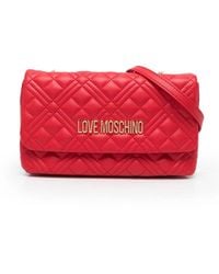Love Moschino - Logo-Plaque Quilted Crossbody Bag - Lyst