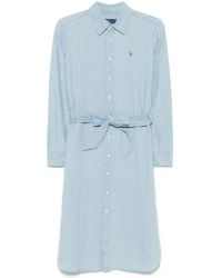 Polo Ralph Lauren - Mini-Jurk Met Geborduurd Logo - Lyst