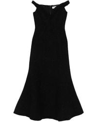 knee length dresses for ladies Self-Portrait- Cream Boucle Midi Dress – High-End Hire main image 1