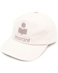 Isabel Marant - Cappellino Con Stampa Logo Glitterata - Lyst
