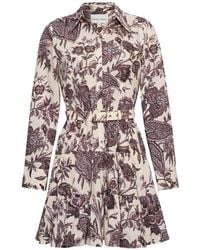 Cara Cara - Eugenia Tiered Floral-Print Mini Shirt Dress - Lyst