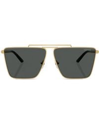 Versace - Tubular Greca Square-Frame Sunglasses - Lyst