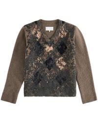 Maison Margiela - Argyle Virgin Wool Sweater - Lyst