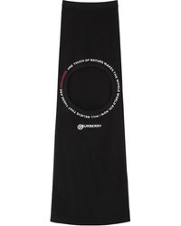 Burberry Montage-print Step-through Skirt - Black