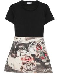 The Artistylist - Graphic-Print Short-Sleeve Mini Dress - Lyst
