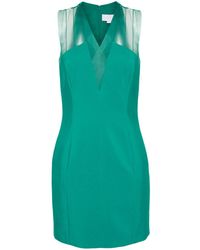 Genny - Mesh-panelled Crepe Mini Dress - Lyst