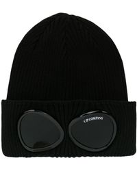 C.P. Company - Gerippte Mütze mit Goggle-Detail - Lyst