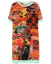 The Artistylist - Graphic-Print Silk Mini Dress - Lyst