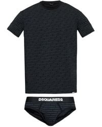 DSquared² - T-Shirt En Slip Met Logoprint - Lyst