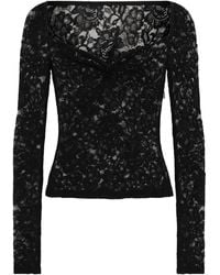 Dolce & Gabbana - Floral Lace Top With A Sweetheart Neckline - Lyst