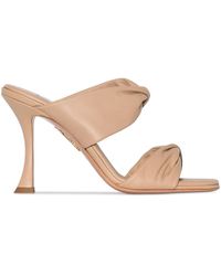 Aquazzura - Twist 95Mm Leather Sandals - Lyst