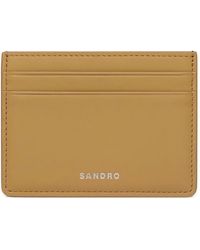 Sandro - Porte-Cartes En Cuir À Plaque Logo - Lyst