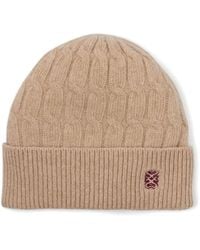 Sandro - Cable-Knit Embroidered Beanie Hat - Lyst