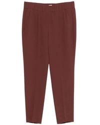Brunello Cucinelli - Elasticated-Waistband Pressed-Crease Trousers - Lyst