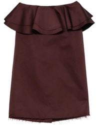 Plan C - Falda midi deshilachada con volantes - Lyst