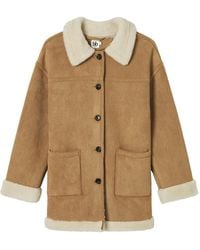 B+ AB - Faux Fur Collar Coat - Lyst