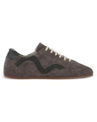 Lardini - Suede Shearling-Lined Sneakers - Lyst